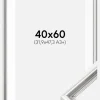 Ramme Gala Sølv 40x60 cm - Passepartout Hvid 32,9x48,3 cm (A3+)