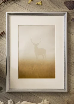 Ramme Gala Sølv 50x70 cm - Passepartout Hvid 33x56 cm