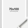 Ramme Gala Sølv 70x100 cm - Passepartout Hvid 24x36 inches