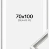 Ramme Gala Sølv 70x100 cm - Passepartout Hvid 59,4x84 cm (A1)
