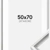 Ramme Gala Sølv 50x70 cm - Passepartout Hvid 15x23 inches