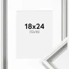 Ramme Gala Sølv 18x24 cm - Passepartout Hvid 13x17 cm