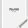 Ramme Gala Sølv 70x100 cm - Passepartout Hvid 62x85 cm
