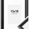 Ramme Gala Sort 13x18 cm - Passepartout Hvid B7 88x125 mm
