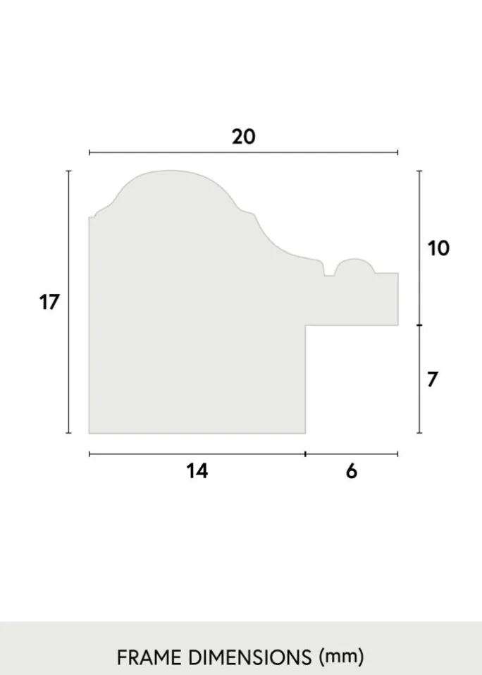 Ramme Gala Sort 50x70 cm - Passepartout Hvid 40x60 cm