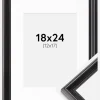 Ramme Gala Sort 18x24 cm - Passepartout Hvid 13x18 cm