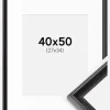 Ramme Gala Sort 40x50 cm - Passepartout Hvid 28x35 cm
