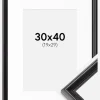 Ramme Gala Sort 30x40 cm - Passepartout Hvid 20x30 cm