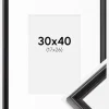 Ramme Gala Sort 30x40 cm - Passepartout Hvid 18x27 cm
