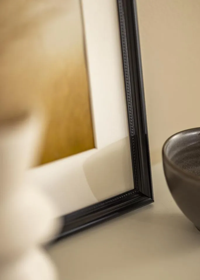 Ramme Gala Sort 30x40 cm - Passepartout Hvid 18x27 cm