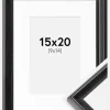 Ramme Gala Sort 15x20 cm - Passepartout Hvid 10x15 cm