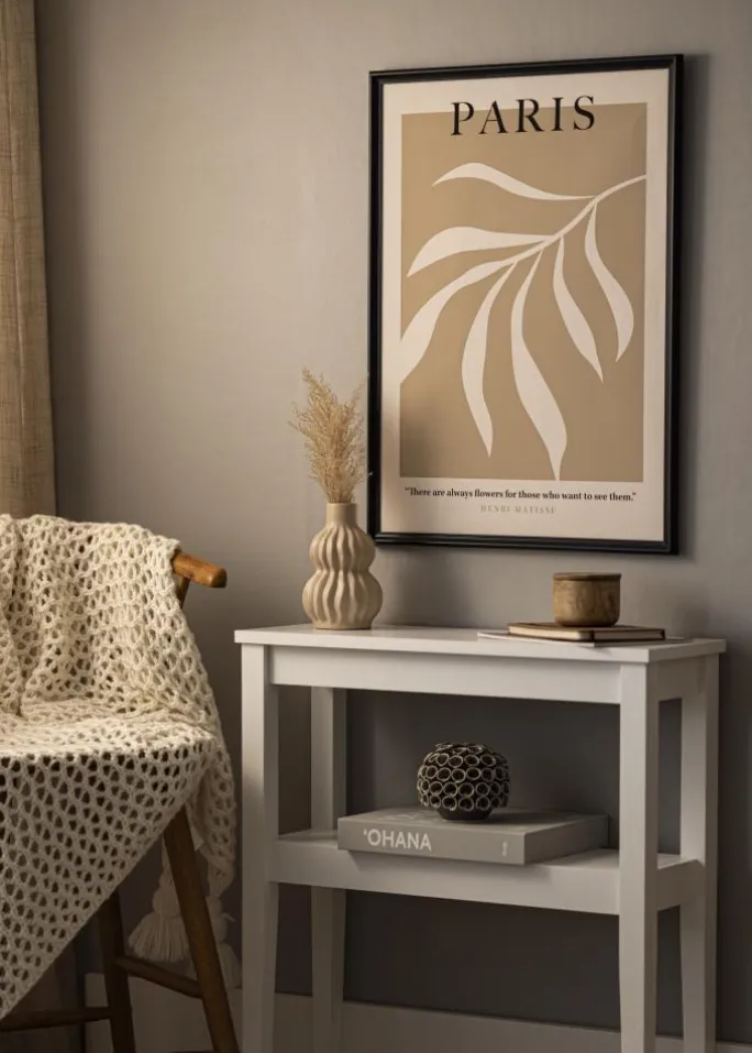 Ramme Gala Sort 50x70 cm - Passepartout Hvid 16x24 inches