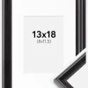 Ramme Gala Sort 13x18 cm - Passepartout Hvid 9x12 cm