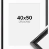Ramme Gala Sort 40x50 cm - Passepartout Hvid 12x16 inches
