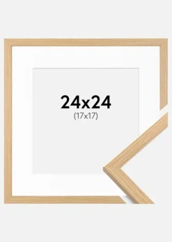 Ramme Galant Eg 24x24 cm - Passepartout Hvid 18x18 cm