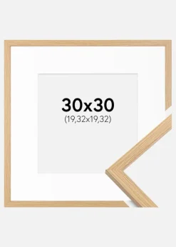 Ramme Galant Eg 30x30 cm - Passepartout Hvid 8x8 inches