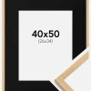 Ramme Galant Eg 40x50 cm - Passepartout Sort 27x35 cm