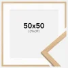 Ramme Galant Eg 50x50 cm - Passepartout Hvid 40x40 cm