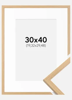 Ramme Galant Eg 30x40 cm - Passepartout Hvid 8x12 inches