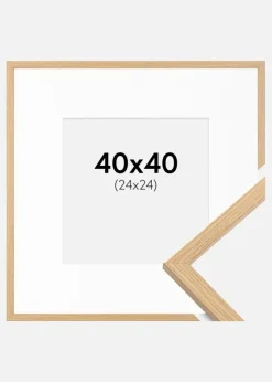 Ramme Galant Eg 40x40 cm - Passepartout Hvid 25x25 cm