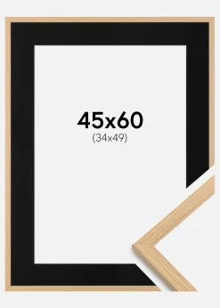 Ramme Galant Eg 45x60 cm - Passepartout Sort 35x50 cm
