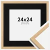 Ramme Galant Eg 24x24 cm - Passepartout Sort 18x18 cm
