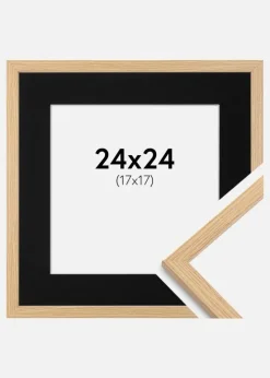 Ramme Galant Eg 24x24 cm - Passepartout Sort 18x18 cm