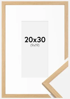 Ramme Galant Eg 20x30 cm - Passepartout Hvid 10x20 cm