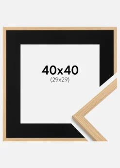 Ramme Galant Eg 40x40 cm - Passepartout Sort 30x30 cm