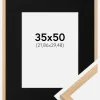Ramme Galant Eg 35x50 cm - Passepartout Sort 9x12 inches