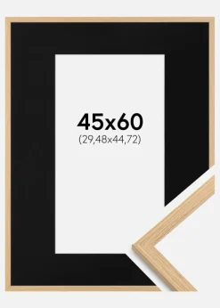 Ramme Galant Eg 45x60 cm - Passepartout Sort 12x18 inches