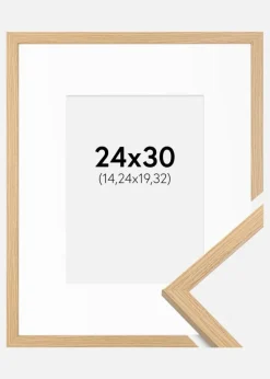 Ramme Galant Eg 24x30 cm - Passepartout Hvid 6x8 inches