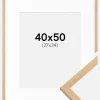 Ramme Galant Eg 40x50 cm - Passepartout Hvid 28x35 cm