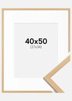 Ramme Galant Eg 40x50 cm - Passepartout Hvid 28x35 cm