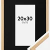 Ramme Galant Eg 20x30 cm - Passepartout Sort 10x20 cm
