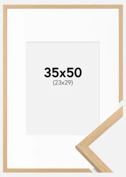 Ramme Galant Eg 35x50 cm - Passepartout Hvid 24x30 cm