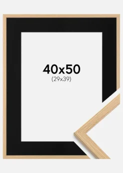 Ramme Galant Eg 40x50 cm - Passepartout Sort 30x40 cm
