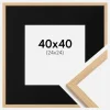 Ramme Galant Eg 40x40 cm - Passepartout Sort 25x25 cm