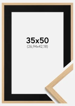 Ramme Galant Eg 35x50 cm - Passepartout Sort 11x17 inches