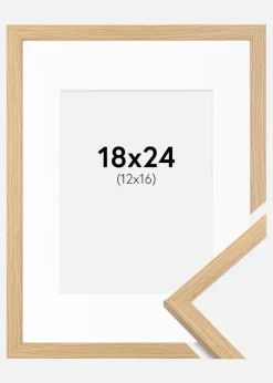 Ramme Galant Eg 18x24 cm - Passepartout Hvid 13x17 cm