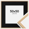 Ramme Galant Eg 50x50 cm - Passepartout Sort 35x35 cm