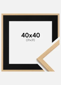 Ramme Galant Eg 40x40 cm - Passepartout Sort 32x32 cm