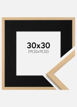 Ramme Galant Eg 30x30 cm - Passepartout Sort 8x8 inches