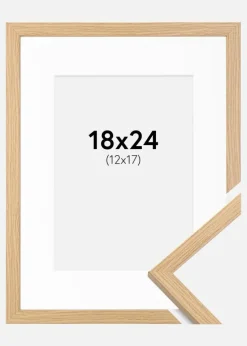 Ramme Galant Eg 18x24 cm - Passepartout Hvid 13x18 cm