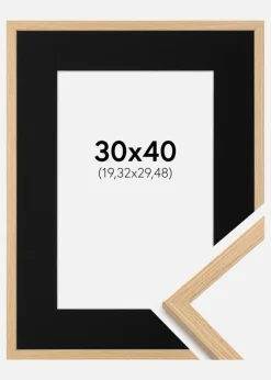 Ramme Galant Eg 30x40 cm - Passepartout Sort 8x12 inches