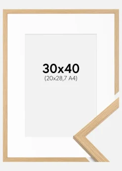 Ramme Galant Eg 30x40 cm - Passepartout Hvid 21x29,7 cm (A4)