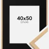 Ramme Galant Eg 40x50 cm - Passepartout Sort 28x35 cm