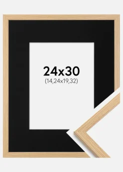 Ramme Galant Eg 24x30 cm - Passepartout Sort 6x8 inches