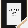 Ramme Galant Eg 42x59,4 cm (A2) - Passepartout Sort 25x38 cm