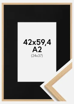 Ramme Galant Eg 42x59,4 cm (A2) - Passepartout Sort 25x38 cm